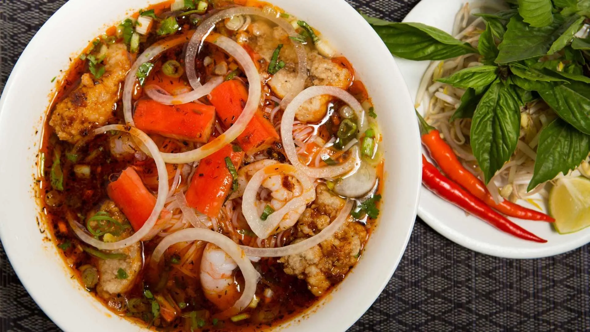 Special beef brisket pho and rice dishes at Pho Hao Northgate Village Calgary